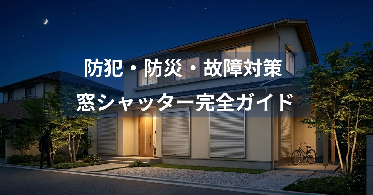 正しく使ってこそ防犯効果を発揮するシャッター 防犯・防災・故障対策 窓シャッター完全ガイド